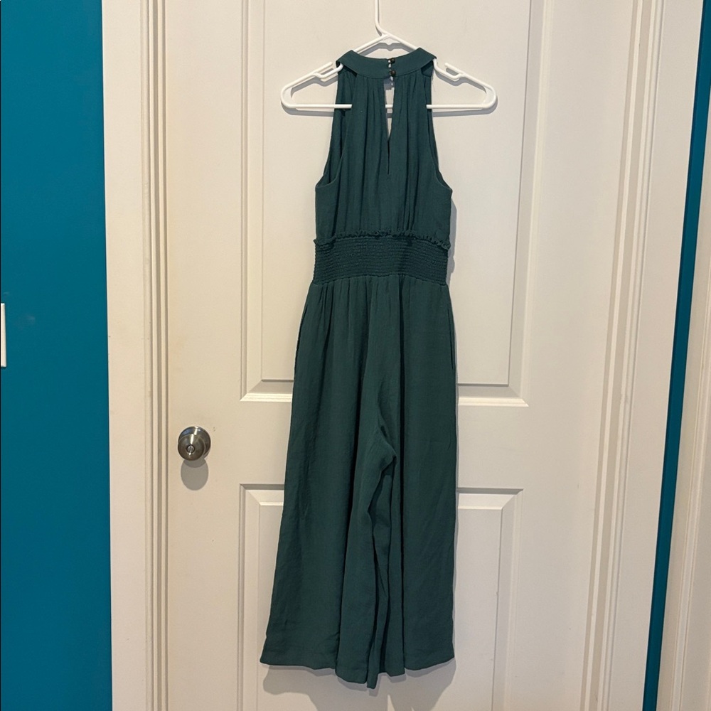Last call. Anthropologie Teal jumpsuit- size S petite - Picture 5 of 6